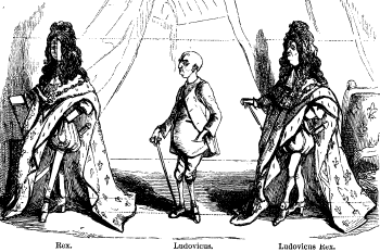 [Image: Caricature of Louis IV, by Thackeray. 1875]