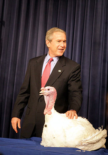 [Image: President George W. Bush and friend]