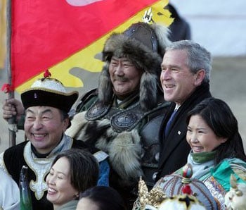 [Image: President George W. Bush and friends]