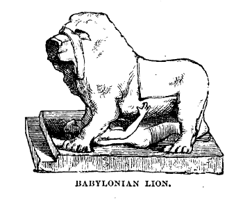 [Image: Babylonian lion, 1875]